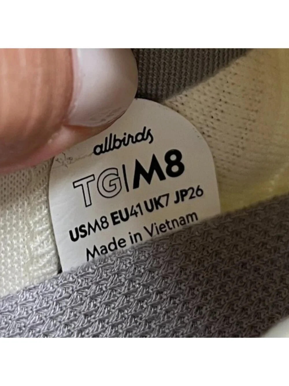 Allbirds Tree Glider Mens Size 8 Ivory Athletic Running Knit Shoes Sneakers